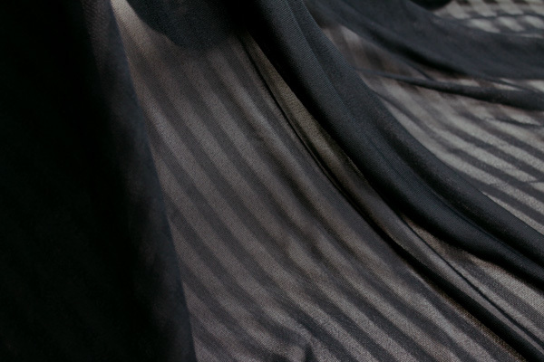 Striped Sheer Jersey - Black fabric, image 2 of 6