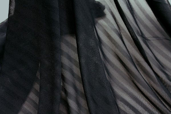 Striped Sheer Jersey - Black fabric, image 5 of 6