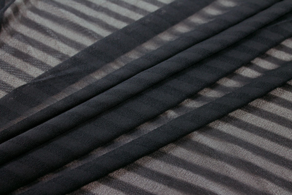 Striped Sheer Jersey - Black fabric
