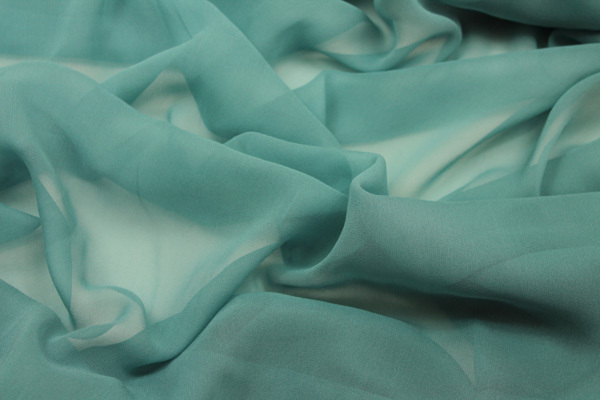 Pale Teal Silk Georgette - 110cm wide fabric, image 2 of 4
