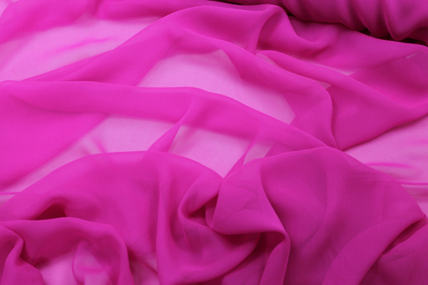 Fuchsia Silk Georgette - 110cm wide fabric, image 4 of 4