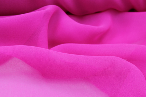 Fuchsia Silk Georgette - 110cm wide fabric, image 2 of 4