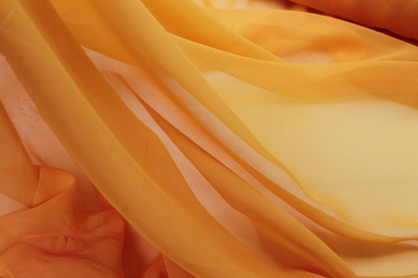 Deep Yellow Silk Georgette fabric, image 2 of 4
