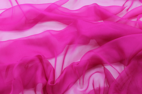 Fuchsia Silk Chiffon fabric, image 2 of 4