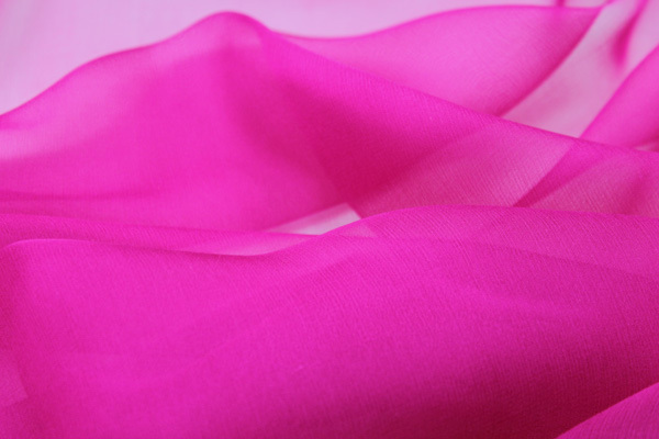 Fuchsia Silk Chiffon fabric, image 3 of 4