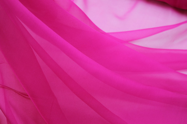 Fuchsia Silk Chiffon fabric, image 4 of 4
