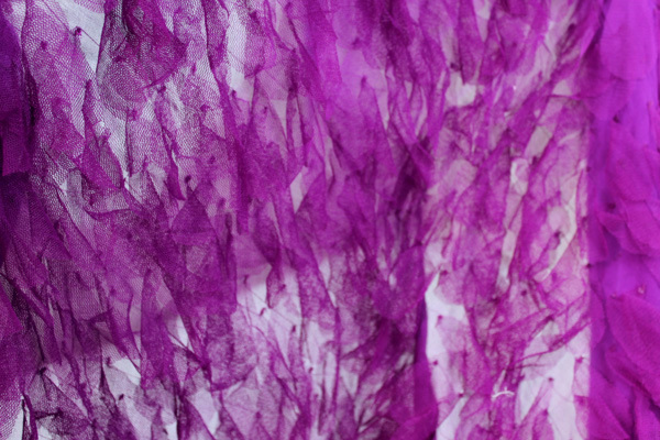 Petal Tulle on Silk Chiffon - Deep Magenta fabric, image 4 of 6