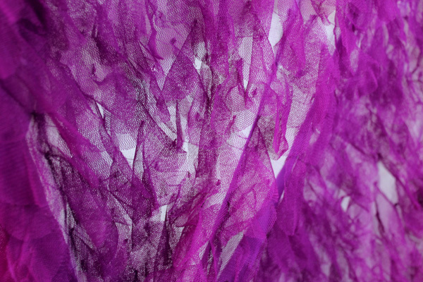 Petal Tulle on Silk Chiffon - Deep Magenta fabric, image 5 of 6