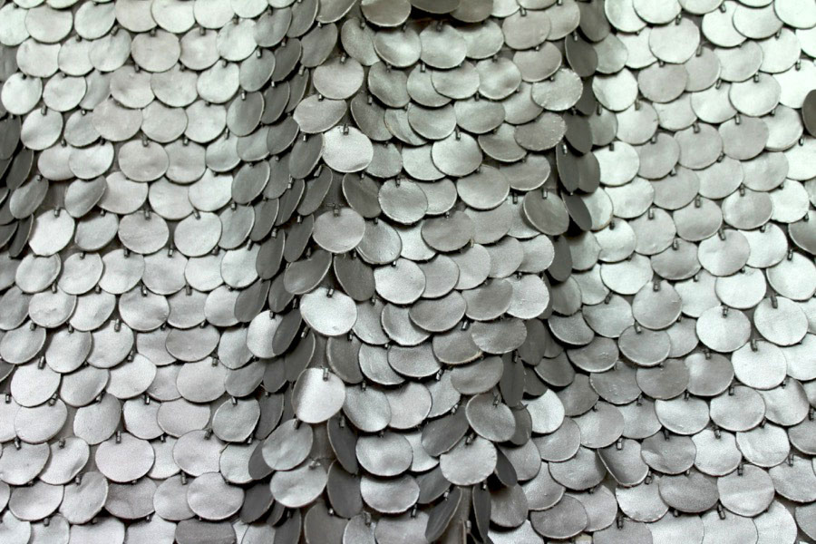 Leatherette Coin Sequin - Silver fabric, image 7 of 7