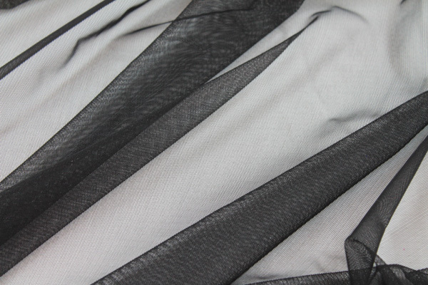 Stretch Tulle - Sheer Bodystocking - Black fabric, image 2 of 5