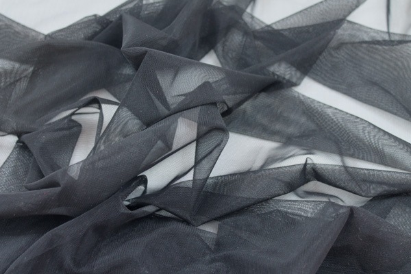 Stretch Tulle - Sheer Bodystocking - Black fabric, image 4 of 5