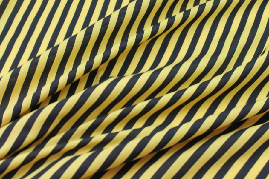 Striped Cotton - Black and Yellow fabric, image 4 of 4
