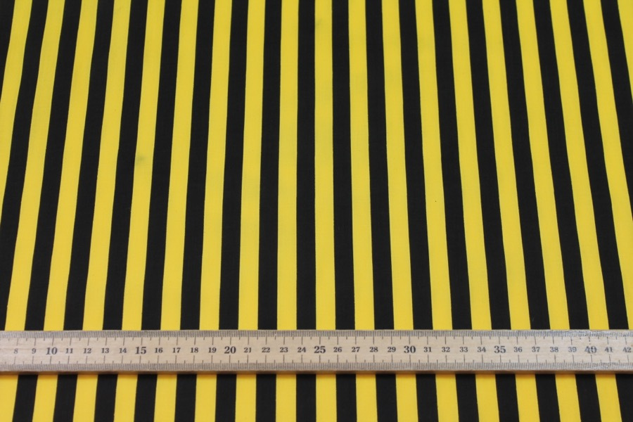 Striped Cotton - Black and Yellow fabric, image 3 of 4