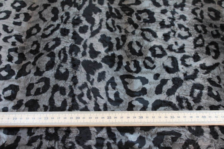 Heavy Cotton Velvet - Black and Grey Leopard fabric, image 6 of 7