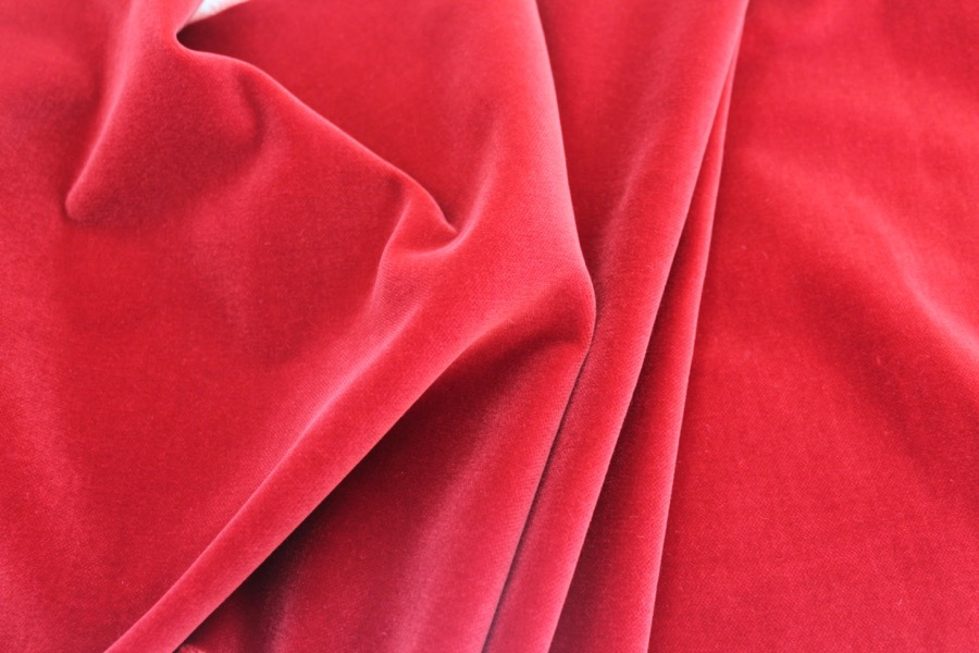 Cotton Velvet - Red fabric, image 3 of 6