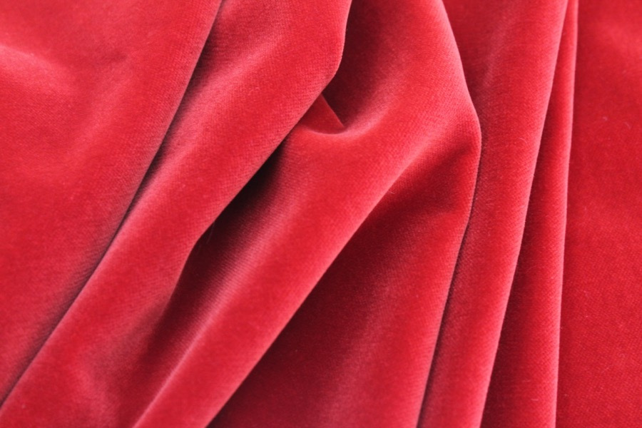 Cotton Velvet - Red fabric