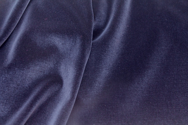 Cotton Velvet - Navy fabric, image 2 of 5