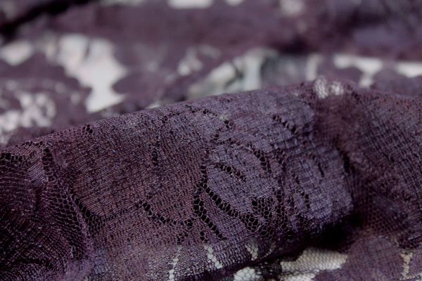 Simple Lace - Aubergine fabric, image 5 of 5