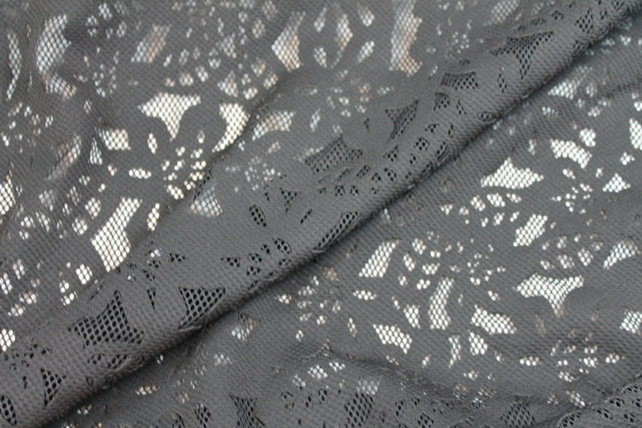 Patterned Jersey Net - Black fabric, image 6 of 8
