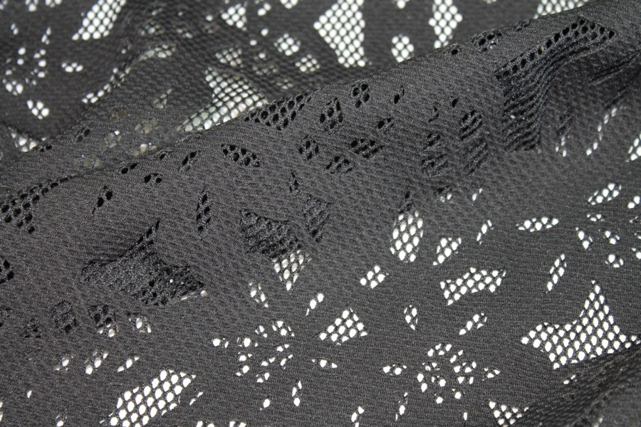 Patterned Jersey Net - Black fabric, image 5 of 8