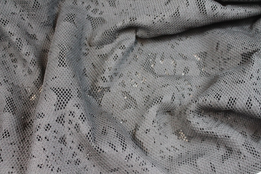 Patterned Jersey Net - Black fabric, image 4 of 8