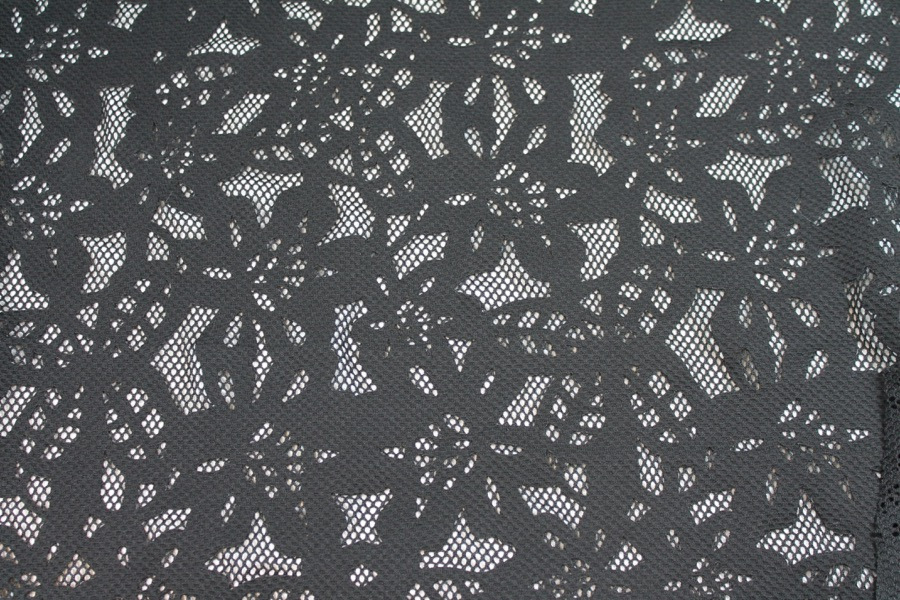 Patterned Jersey Net - Black fabric, image 8 of 8