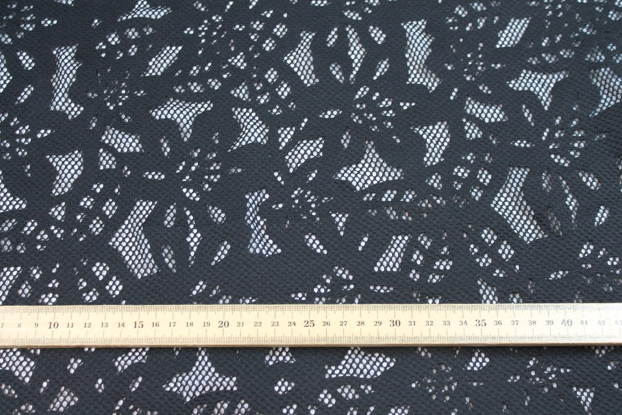 Patterned Jersey Net - Black fabric, image 7 of 8
