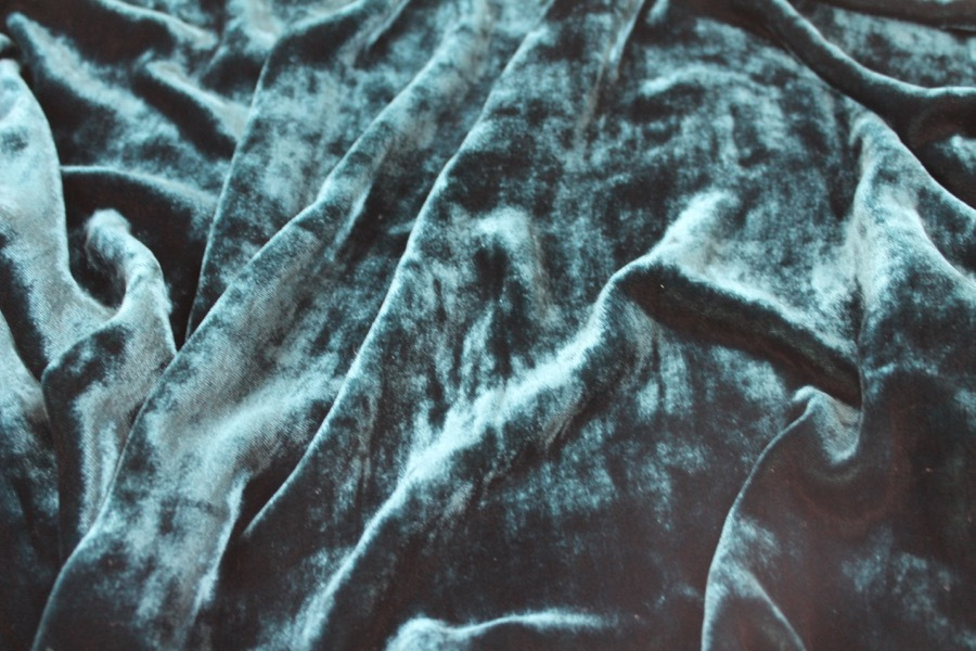 Silk Velvet - Deep Teal fabric, image 4 of 5