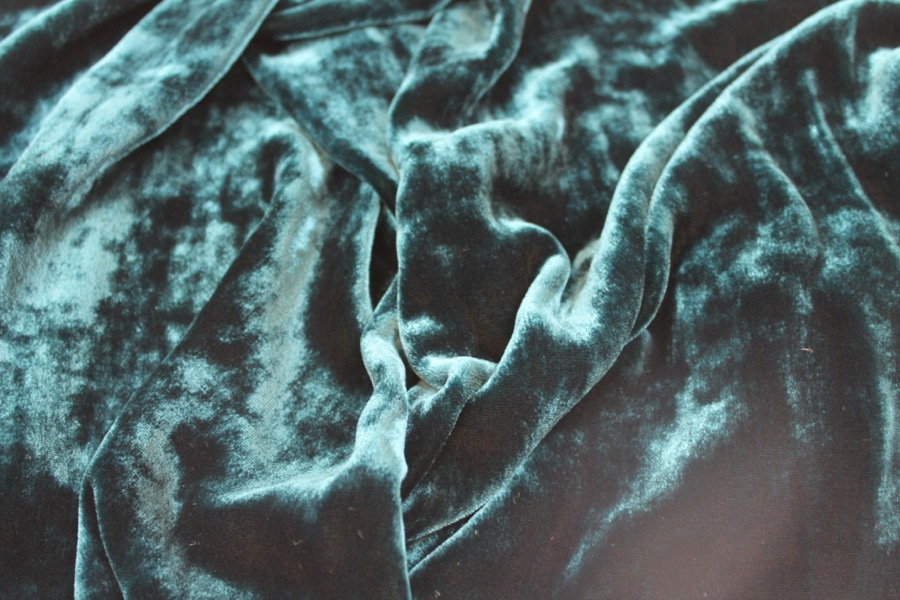 Silk Velvet - Deep Teal fabric, image 5 of 5