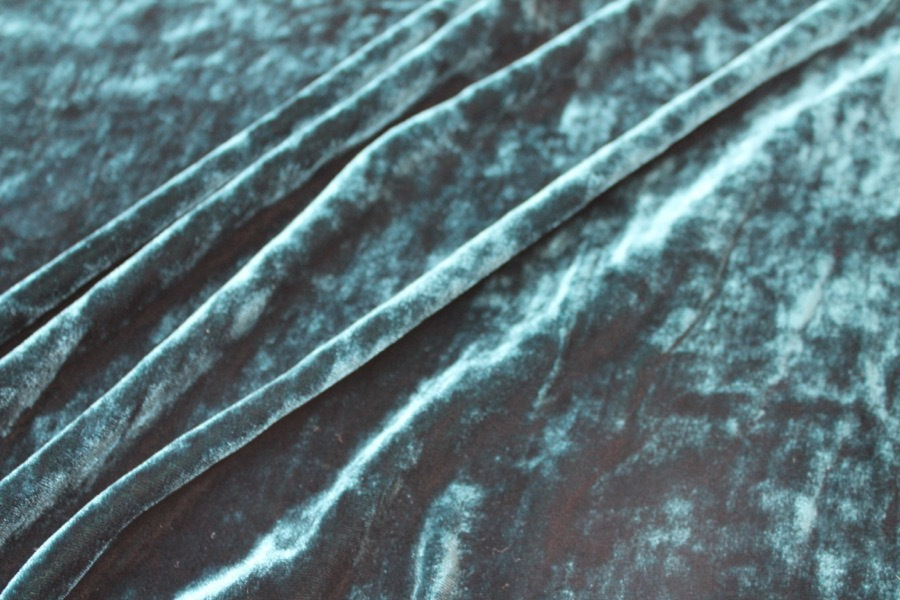 Silk Velvet - Deep Teal fabric, image 2 of 5