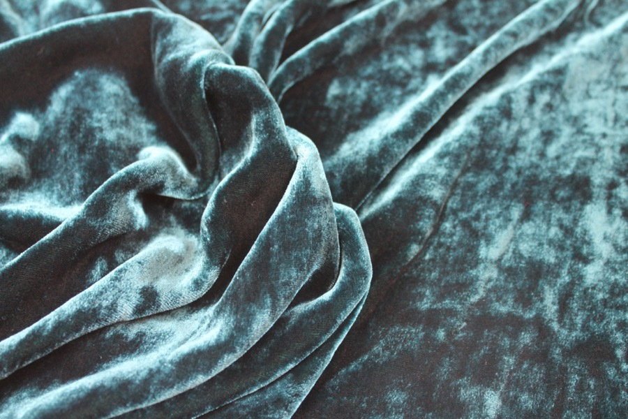 Silk Velvet - Deep Teal fabric, image 3 of 5