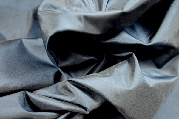 Silk Taffeta - Navy shot Charcoal fabric, image 3 of 6