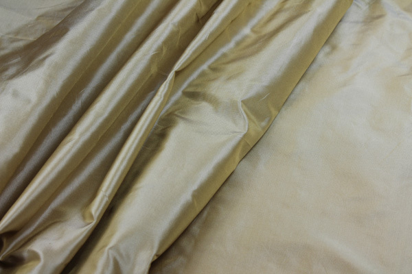 Silk Taffeta - Gold shot Ivory fabric, image 2 of 6