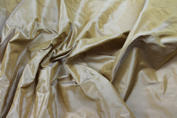 Silk Taffeta - Gold shot Ivory fabric, image 4 of 6