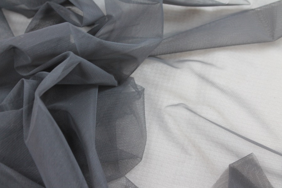 Stretch Tulle - Sheer Bodystocking - Grey fabric, image 3 of 5