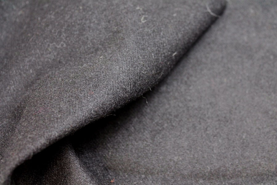 Wool Coating - Black Small Herringbone fabric, image 4 of 5