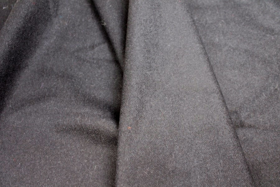Wool Coating - Black Small Herringbone fabric, image 2 of 5