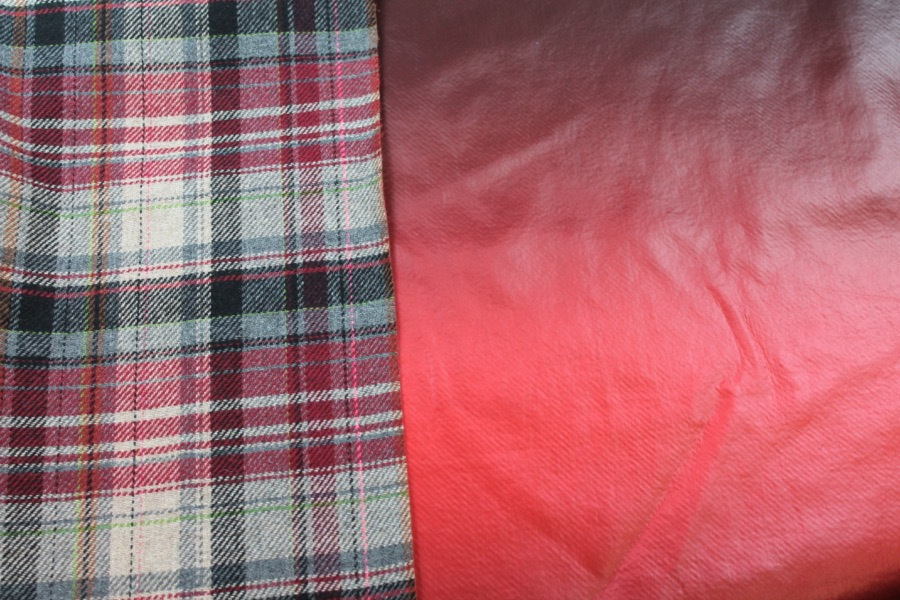 Wool Tartan Bonded with Red Nylon fabric, image 5 of 9