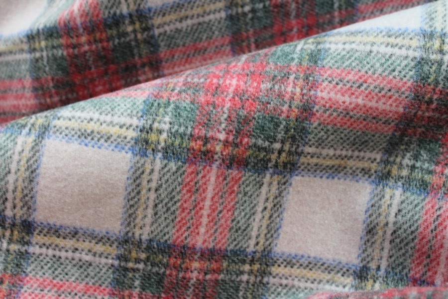 Wool Tartan Bonded with Red Nylon fabric, image 3 of 9