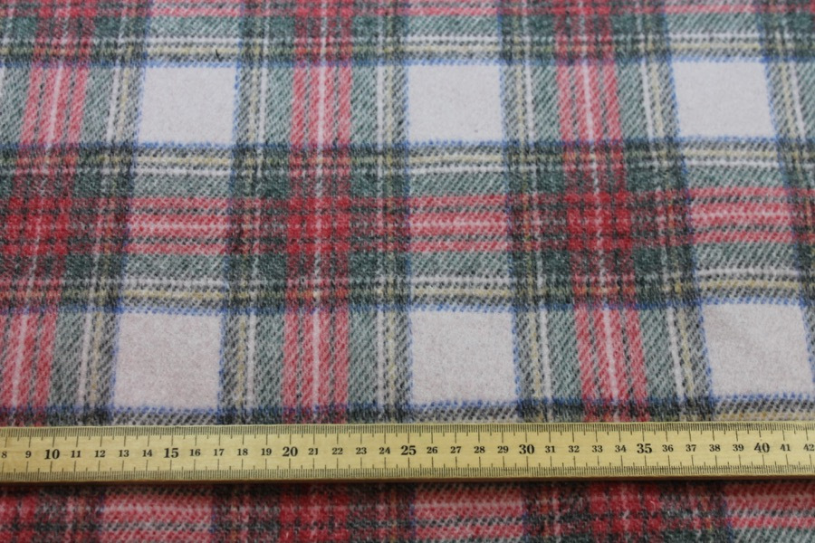 Wool Tartan Bonded with Red Nylon fabric, image 9 of 9