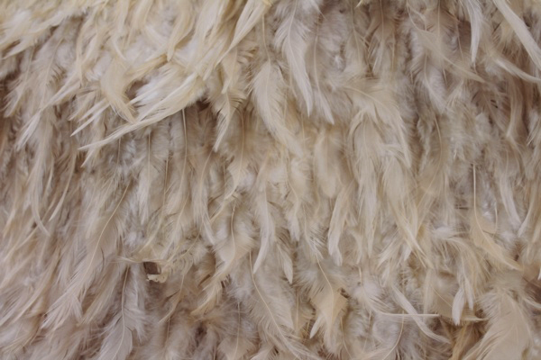 Blush Pink Feathers on Silk Chiffon fabric, image 4 of 5