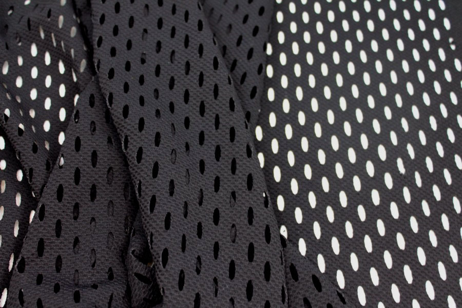 Perforated Airtex Texture Jersey - Black fabric, image 3 of 7