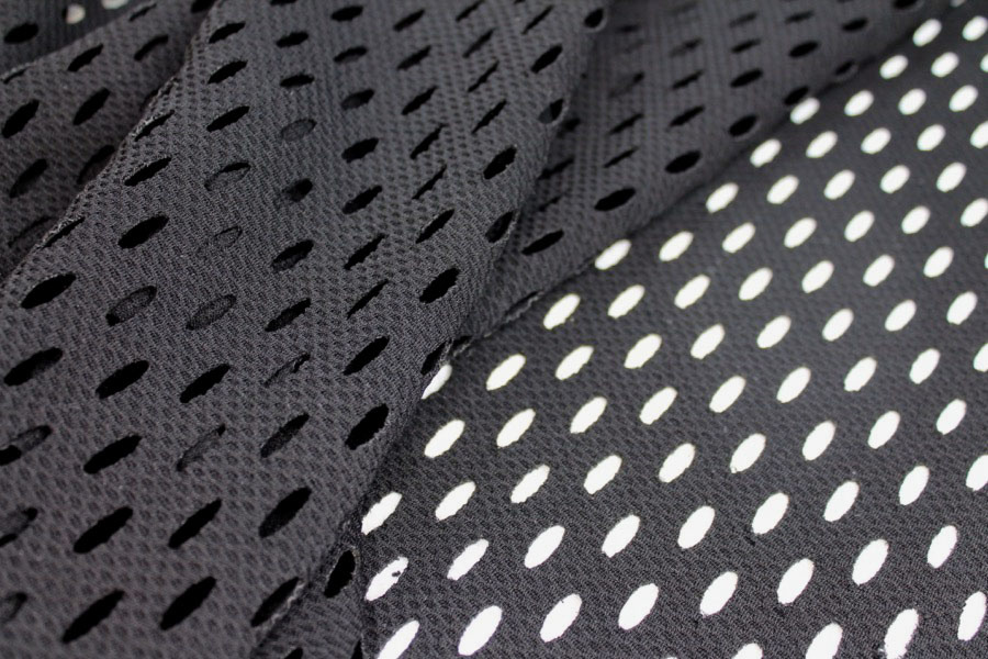 Perforated Airtex Texture Jersey - Black fabric