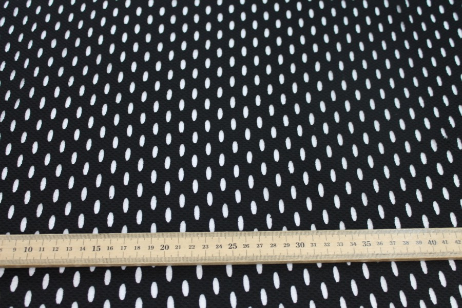 Perforated Airtex Texture Jersey - Black fabric, image 5 of 7