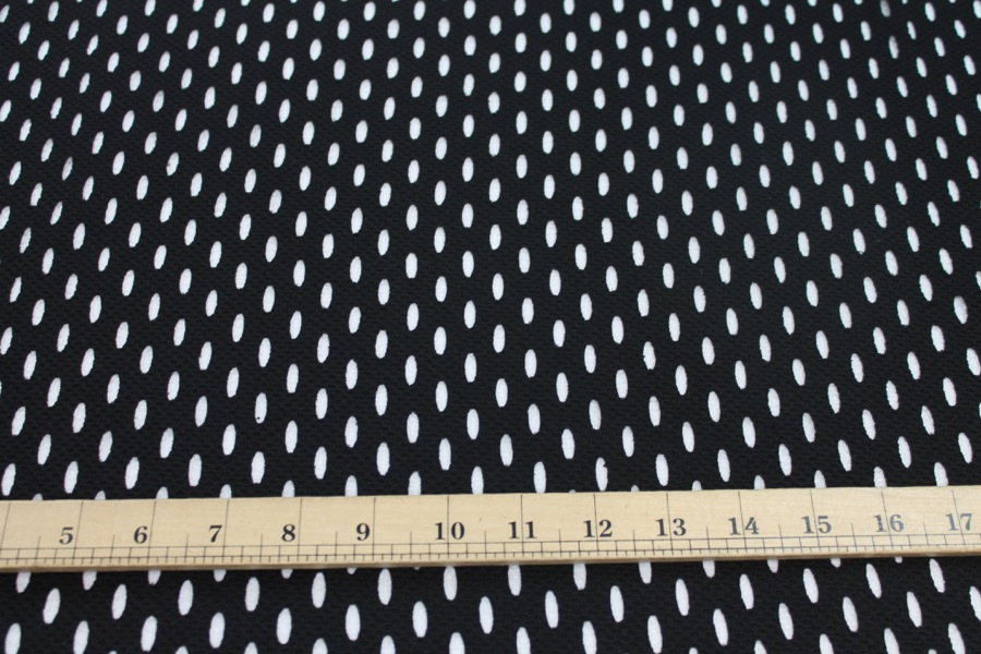 Perforated Airtex Texture Jersey - Black fabric, image 4 of 7