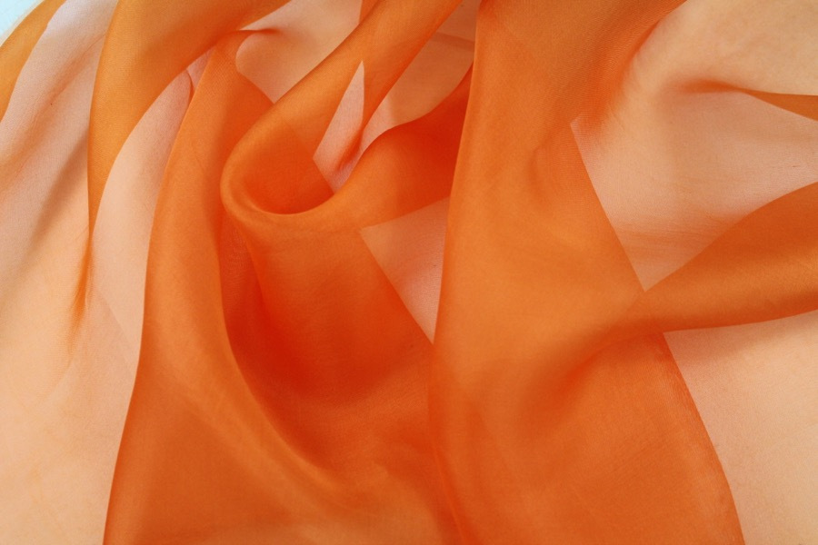 Silk Organza - Bright Orange fabric, image 3 of 5