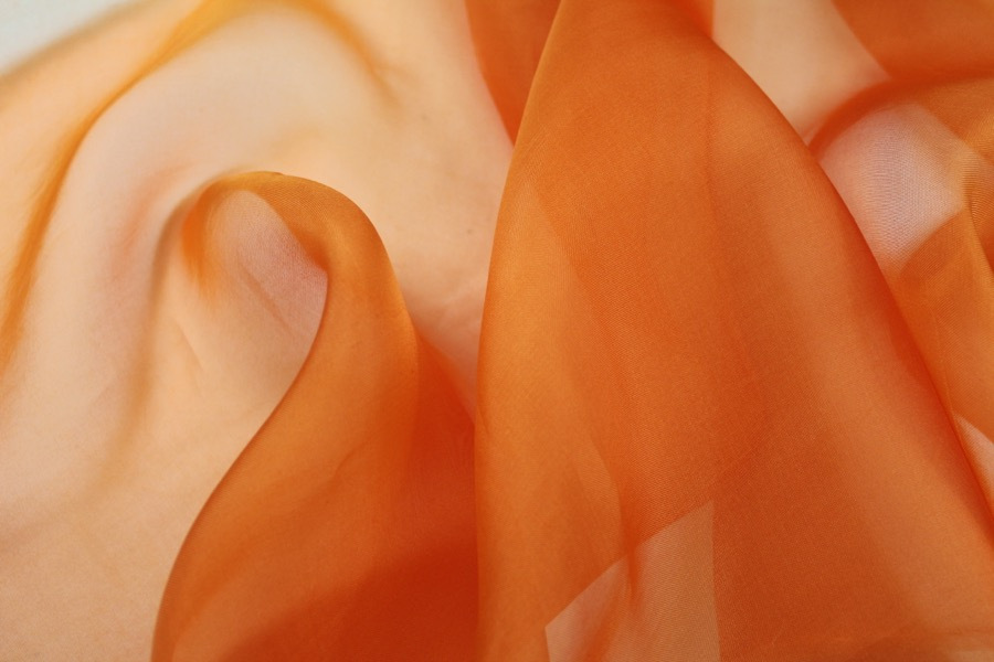 Silk Organza - Bright Orange fabric, image 5 of 5