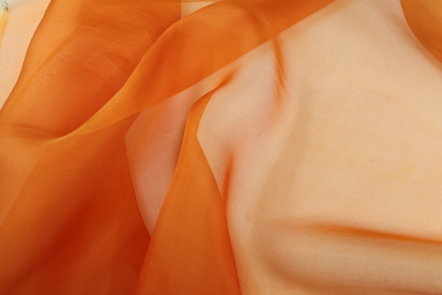 Silk Organza - Bright Orange fabric, image 4 of 5