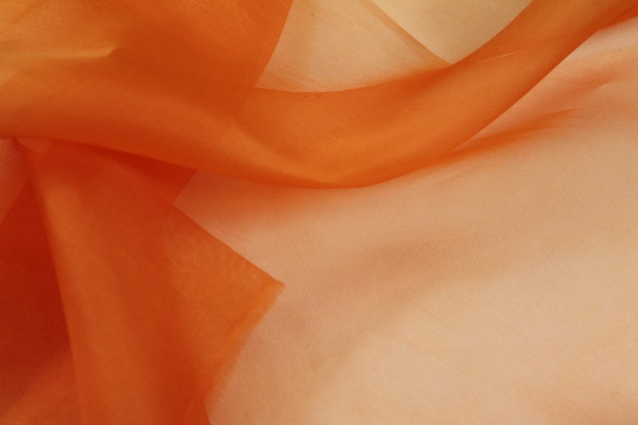 Silk Organza - Bright Orange fabric, image 2 of 5