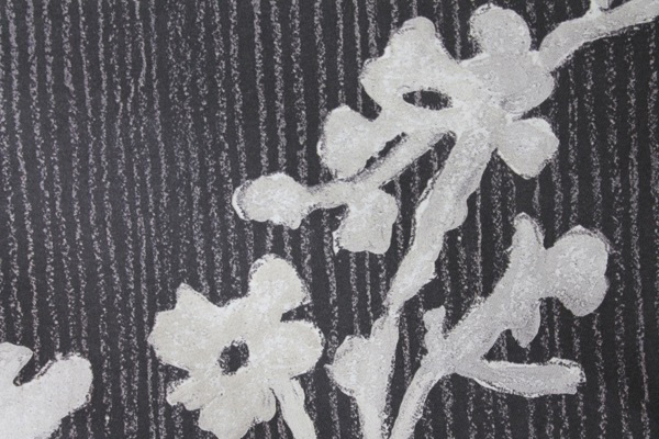 Art Print on Cotton Drill - Black and Silver Flower fabric, image 6 of 6